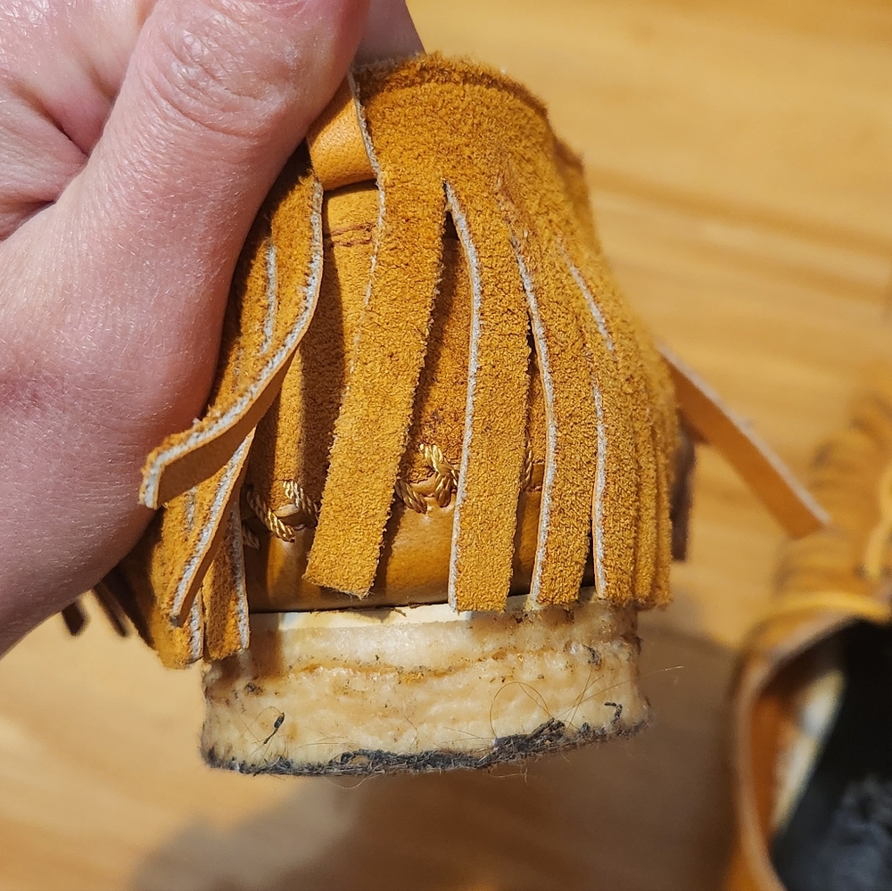 Vintage Canadian Leather Fringe Moccasins - Picture 7 of 13